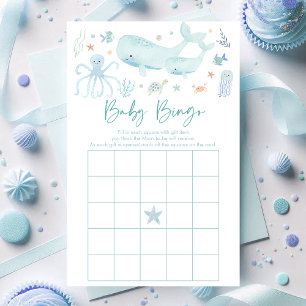 Blue Boy under Sea Baby Shower Bingo Game