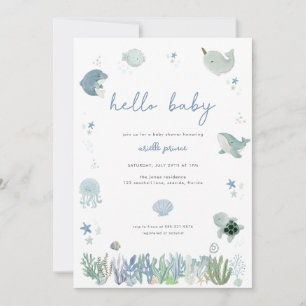 Blue Boy under Sea Baby Shower-inbjudan Inbjudningar