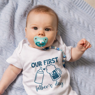 Blue Boy "Vår första Fars dag"-barn T Shirt