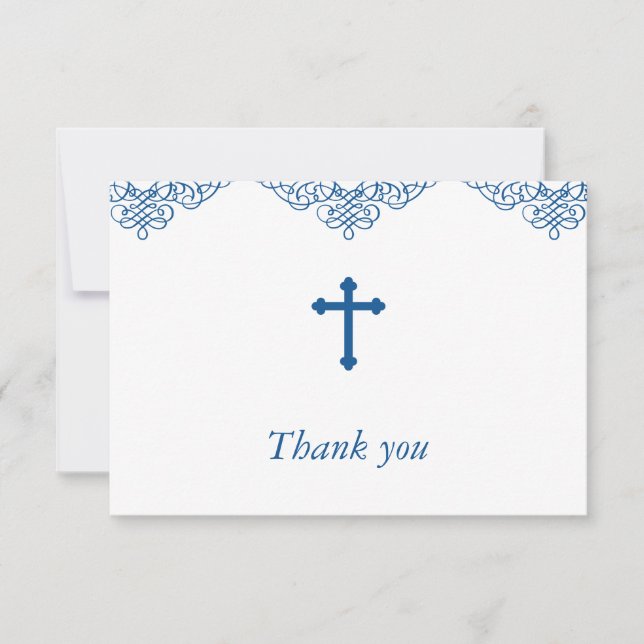 Blue Boys Baptism/Christening Tack (Framsida)
