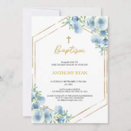 Blue Boys Baptism Inbjudningar