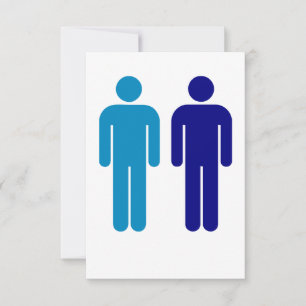 Blue Boys Gay Bröllop LGBTQ Tack Kort