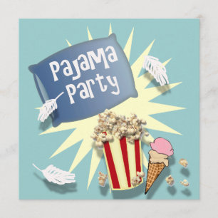 Blue Boys Sleepover Pajama-partiets inbjudan
