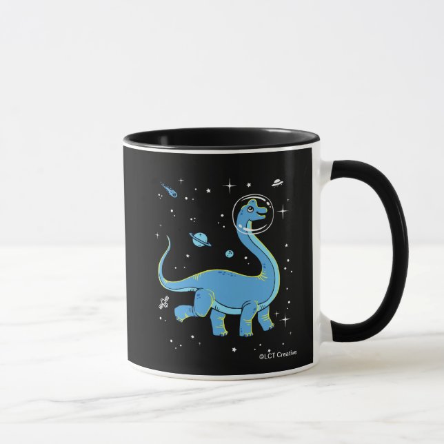 Blue Brachiosaurus Dinos in Space Mugg (Höger)