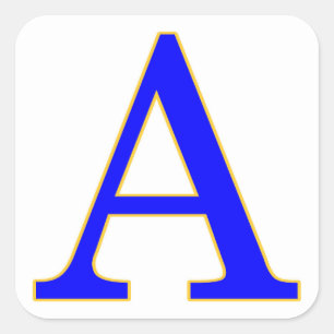 Blue Brev A Sticker Fyrkantigt Klistermärke