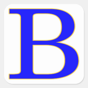 Blue Brev B Sticker Fyrkantigt Klistermärke