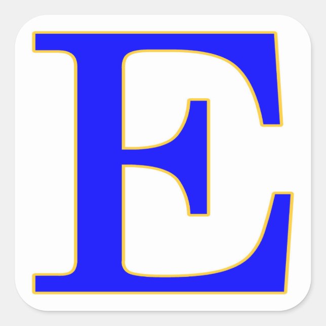 Blue Brev E Sticker Fyrkantigt Klistermärke (Framsida)