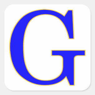 Blue Brev G Sticker Fyrkantigt Klistermärke