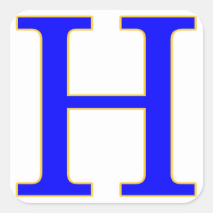 Blue Brev H Sticker Fyrkantigt Klistermärke