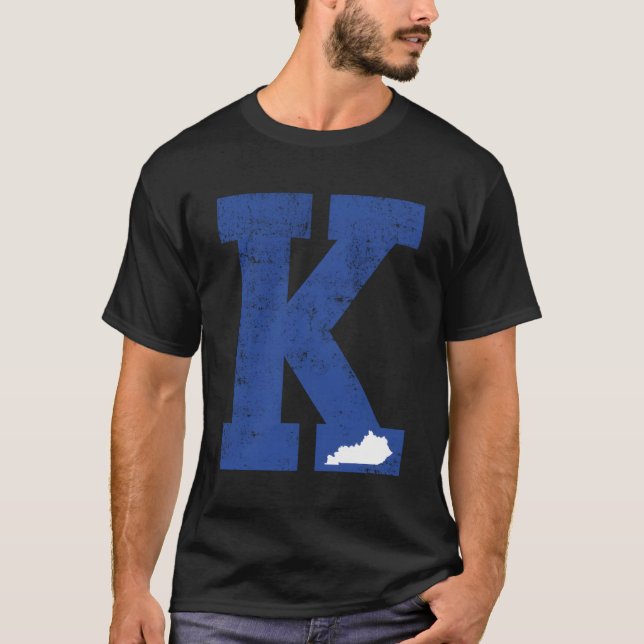 Blue Brev K Kentucky T Shirt (Framsida)