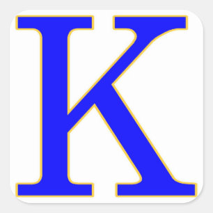 Blue Brev K Sticker Fyrkantigt Klistermärke