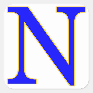 Blue Brev N Sticker Fyrkantigt Klistermärke