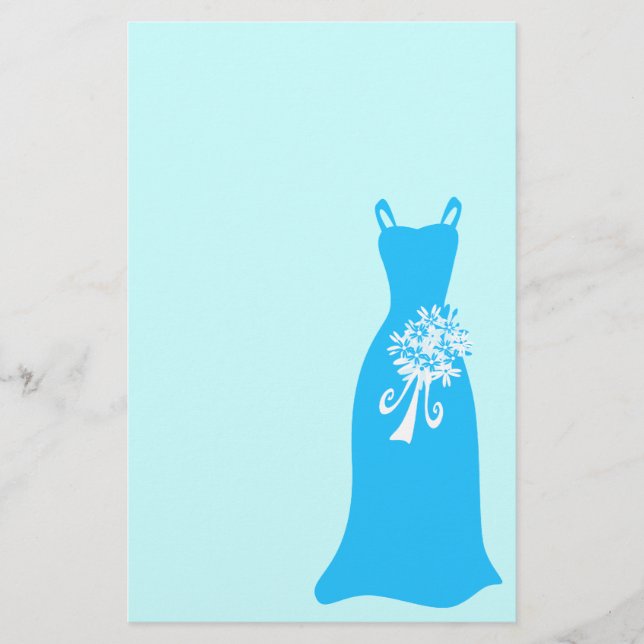 Blue Bridesmaid Möhippa Stationery Brevpapper (Framsida)