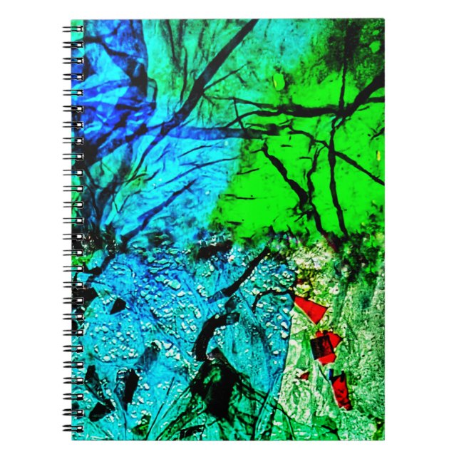 Blue bright abstract Spiral Photo Notebook,Delight Anteckningsbok (Framsidan)