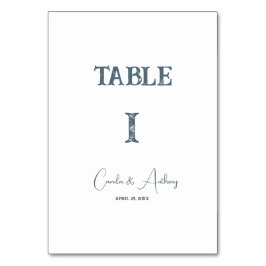 Blue Bröllop Bordsnummer