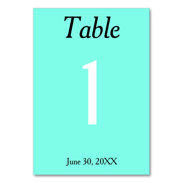 Blue Bröllop Bordsnummer (Framsidan)