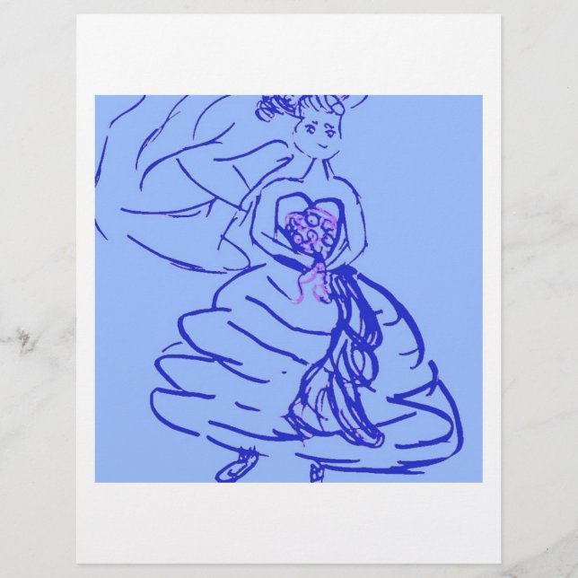 Blue Bröllop Gown Bride Reklamblad (Framsidan)
