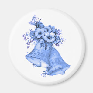 Blue Bröllop Klockor Magnet