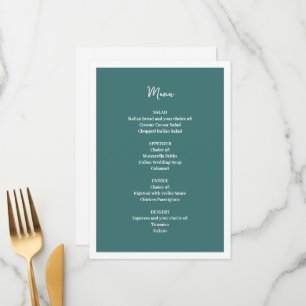 Blue Bröllop Menu Meny