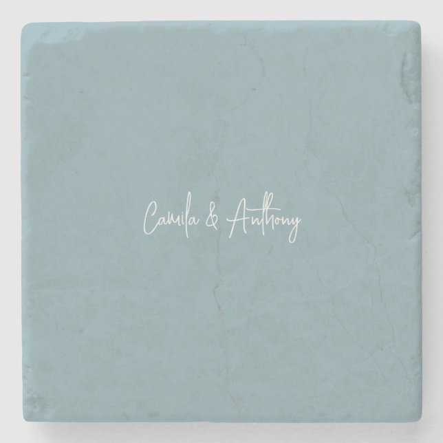 Blue Bröllop Stenunderlägg (Framsidan)