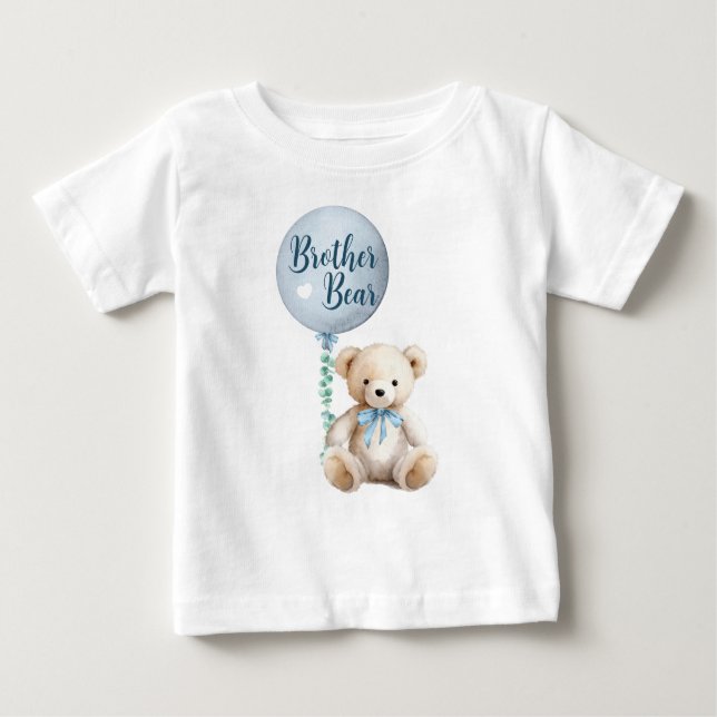 Blue Brother Bear Baby Shower T-Shirt (Framsida)