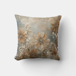 Blue Brown Beige Farmhouse Blommigt Dekorativ kudd Kudde