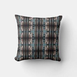 Blue Brown Charcol Beige Southwest look Mosaics Kudde