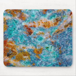 Blue & Brown Faux Marble Stone Mönster Musmatta