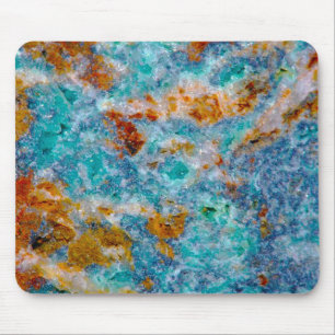 Blue & Brown Faux Marble Stone Mönster Musmatta