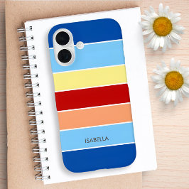 Blue Brown & Gult Rand Monogram Fodral-Mat