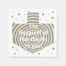 Blue Brown Hanukkah Swirl Dreidel Pappersservett