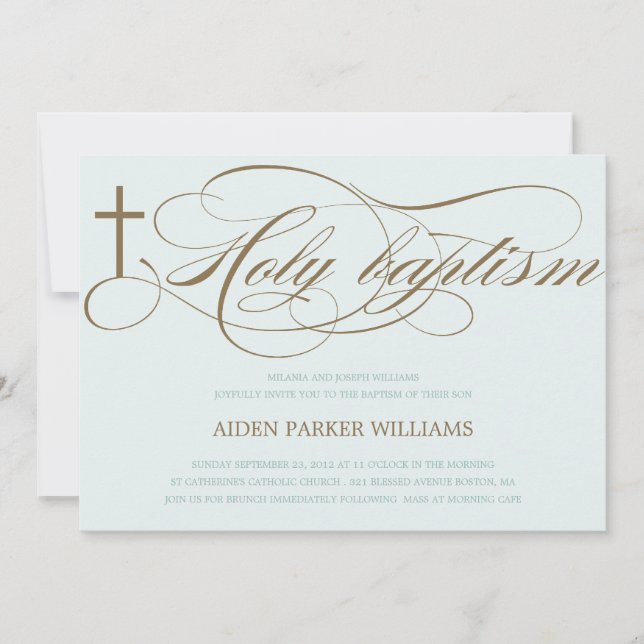 BLUE & BROWN HELIGA KOR| BAPTISM-INBLANDNING INBJUDNINGAR (Framsida)