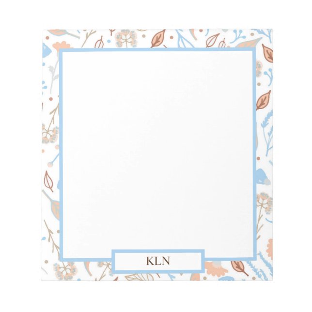 Blue & Brown Höst löv | Fall-Anteckningsblock Anteckningsblock (Framsida)