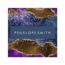 Blue Brown Lila Agate Abstrakt