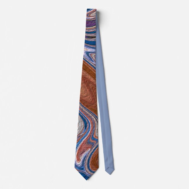 Blue & Brown Marble Neck Tie Slips (Framsida)