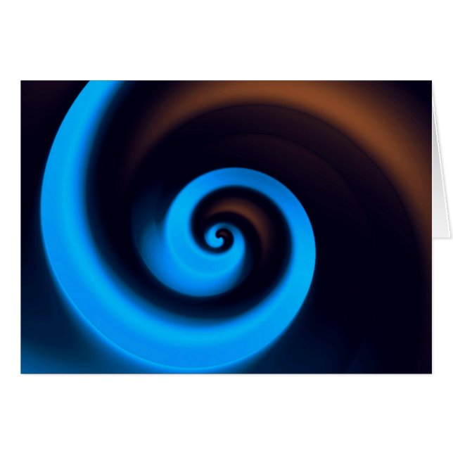Blue Brown Spiral Cute Coola Modern Abstrakt Art OBS Kort (Framsidan Horizontal)