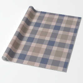 Blue Brown Tartan Play Mönster Presentpapper