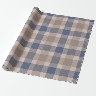 Blue Brown Tartan Play Mönster Presentpapper