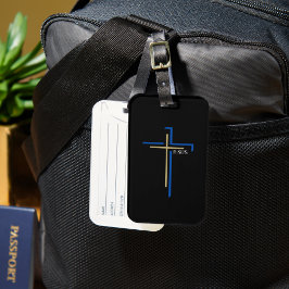 Blue & Brown Thin Kor med JESUS Bagagebricka