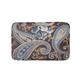 Blue Brown Vintage Paisley New Badrumsmatta