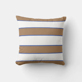 Blue Brown White Nautical Elegant Modern Rand Kudde