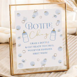 Blue Brunch BubLY och Baby Shower Flaska Chug Poster