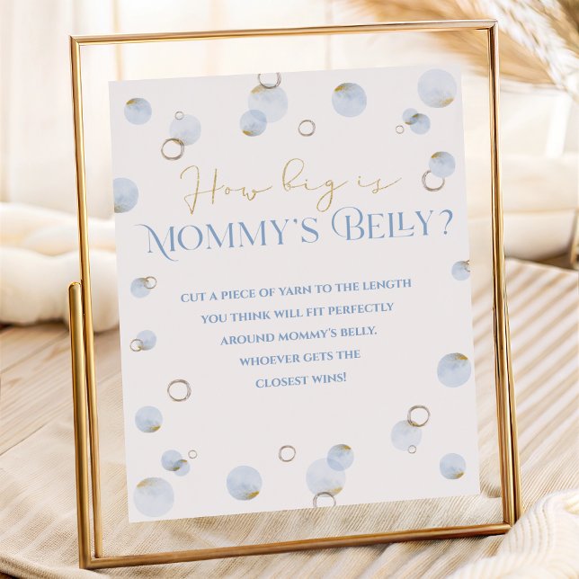 Blue Brunch BubLY och Baby Shower Mamma Belly Poster (Blue Brunch Bubbly and Baby Shower Mommy's Belly Poster)