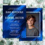 Blue Brushstrokes Anpassningsbar Photo PUB BAT MIT Inbjudningar<br><div class="desc">Anpassa den här moderna Pub eller Bat mitzvah inbjudan. Klicka på "anpassa" om du vill redigera texten och lägga till ett foto på baksidan. Du kan justera typsnitt, layout och färg ytterligare. Allt är anpassade. Finns som kort, vykort och digitala nedladdningar. Skicka ett meddelande om du har frågor eller vill...</div>