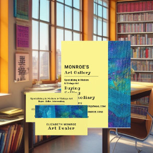 Blue Brushstrokes, Art Dealer, Gallery Reklamblad