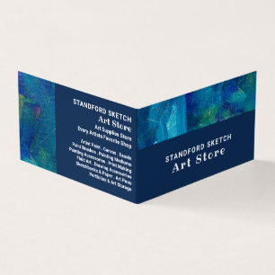 Blue Brushstrokes, Art Supplies Store, Detaljerad  Visitkort