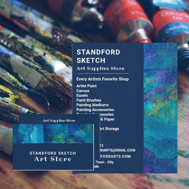 Blue Brushstrokes, Art Supplies Store Flygblad (Skapare uppladdad)