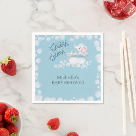 Blue Bubble Bath Animal Baby Shower Pappersservett