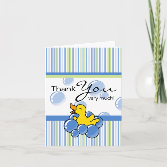 Blue Bubble Ducky Tackkort (Framsida)