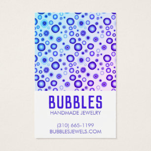 BLUE BUBBLES Earring Necklace Jewelry Visning Card Visitkort